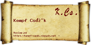 Kempf Csák névjegykártya